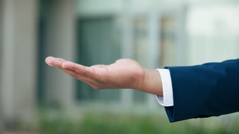 businessman's open hand