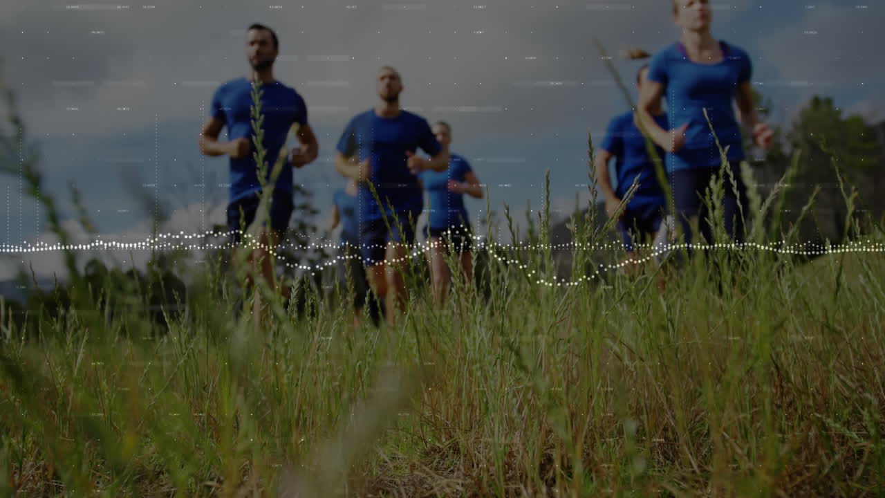 남성과 여성의 그룹에 대한 데이터 처리의 애니메이션