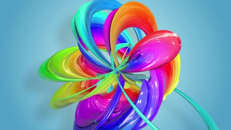 fantastic beautiful ribbons of rainbow color twisted and bent, colorful creative background with soft smooth animation of lines and color gradients in 4k.