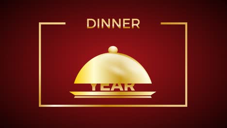 2021, cena de año nuevo, portada para el menú. ilustración animada en fondo rojo y tecla de croma