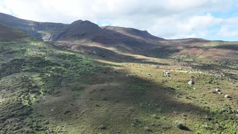 Comeragh-Mountains-Waterford-aerial-of-the-foothills-and-approach-to-the-high-mountains-on-a-summer-evening