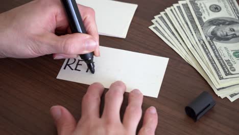 writing the word "retirement" on a piece of paper