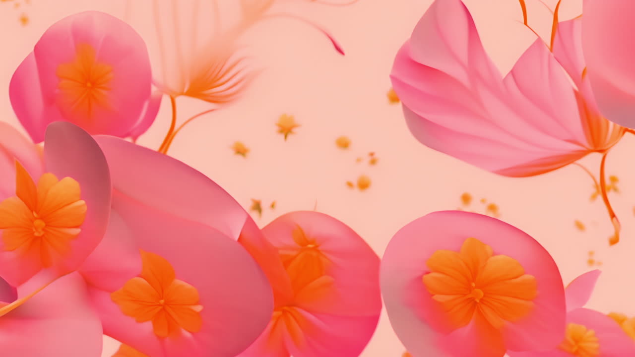 Abstract Pink and Orange Floral Background