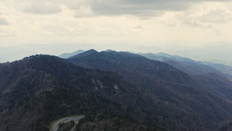 scenic landscape view over blue ridge mountains of north carolina usa