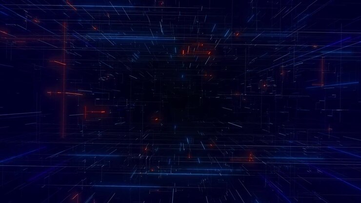 Animazione futuristica di griglia tecnologica