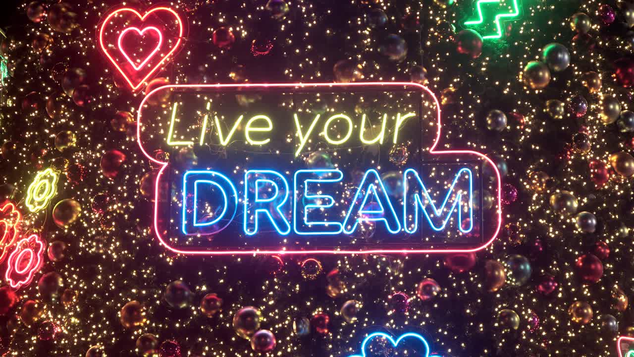 네온 빛으로 만든 동기 부여 텍스트, 크리스마스 새해 축제.