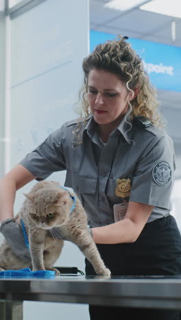 airport security checking a cat