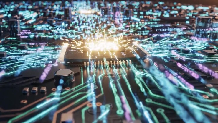 Exploring the Intricacies of a Circuit Board: A Close-Up View of Modern Electronics Showcasing Components in a Vibrant and Dynamic Layout of Circuitry