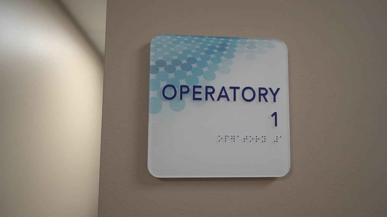 Operatory room sign in dental clinic office for patients