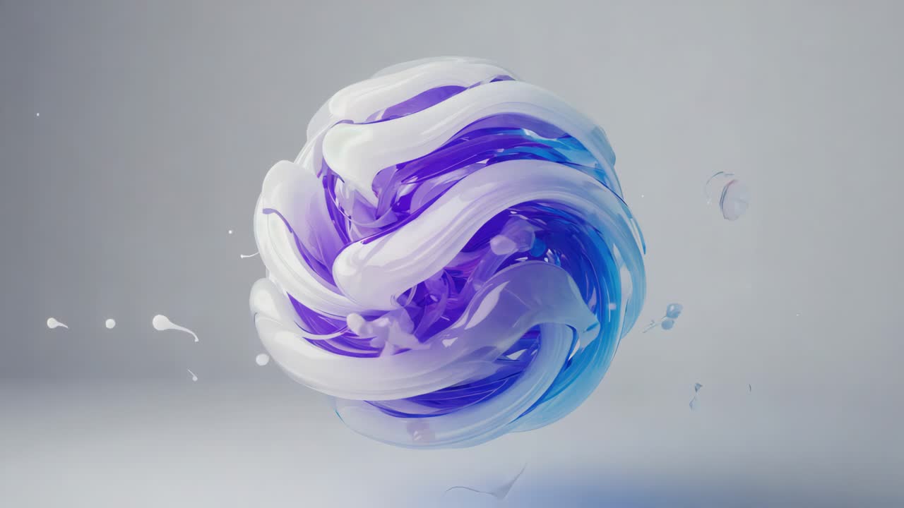 Abstract 3D sphere with twisted shapes