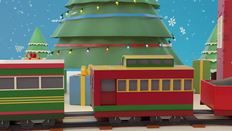 christmas train scene