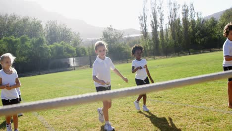 children playing lemon and spoon race