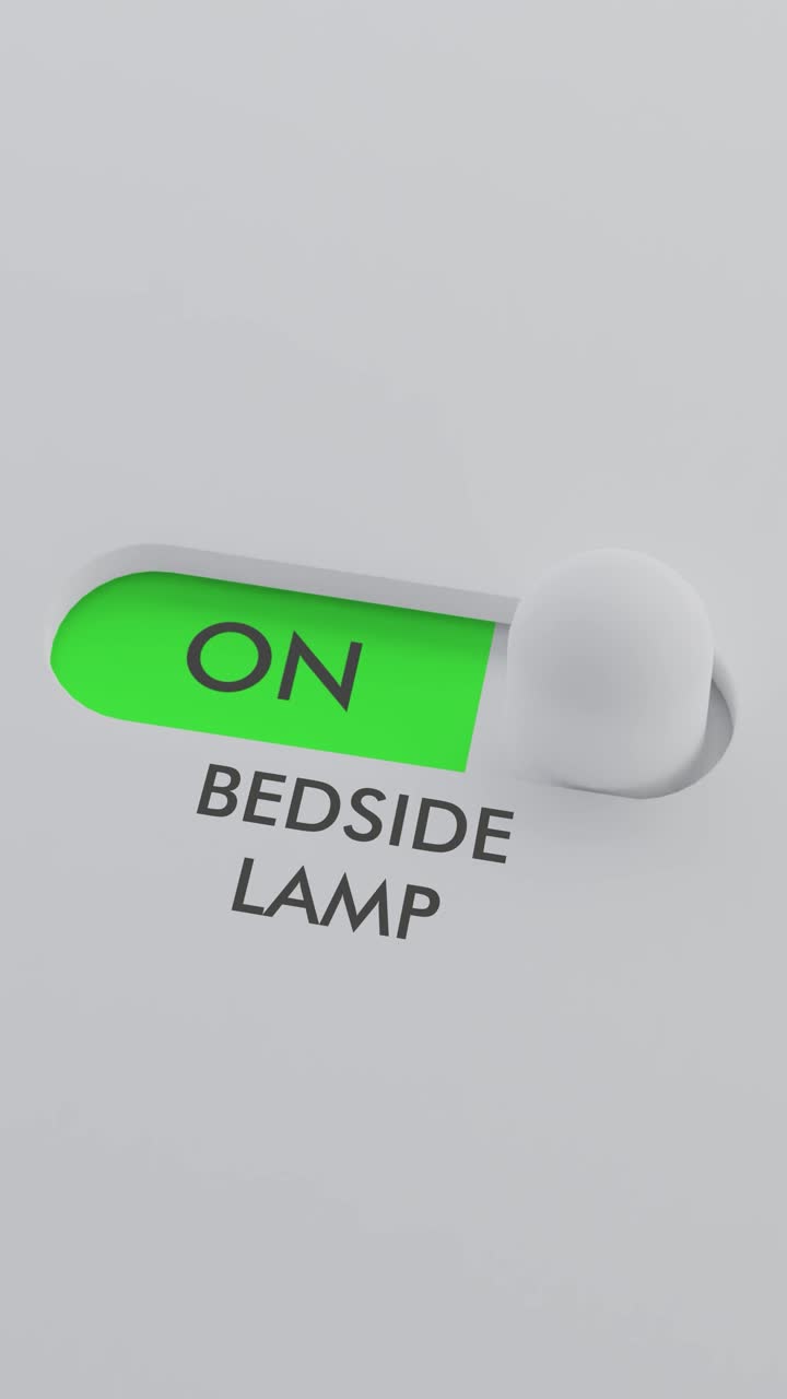 침대  램프를 켜는 수직 스위치 비디오