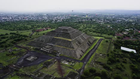 teotihuacan pyramid dark rainy day in san juan