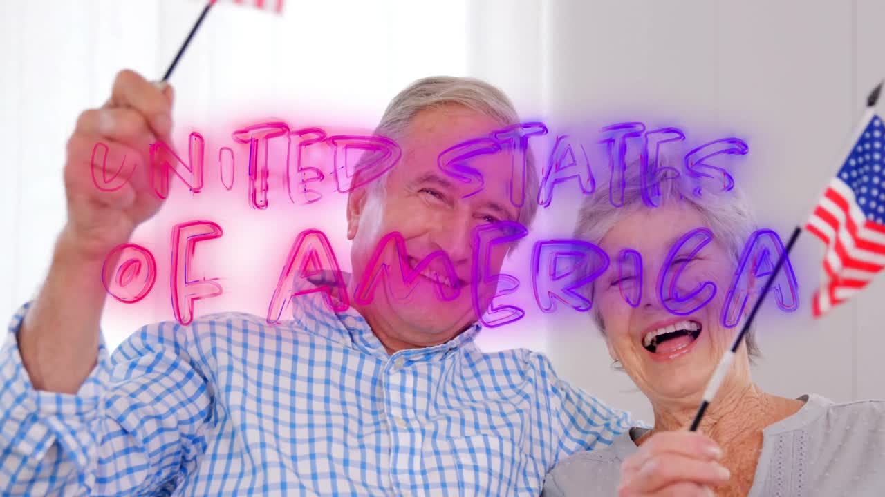 미국 애니메이션 오버 카우카시안 시니어 커플