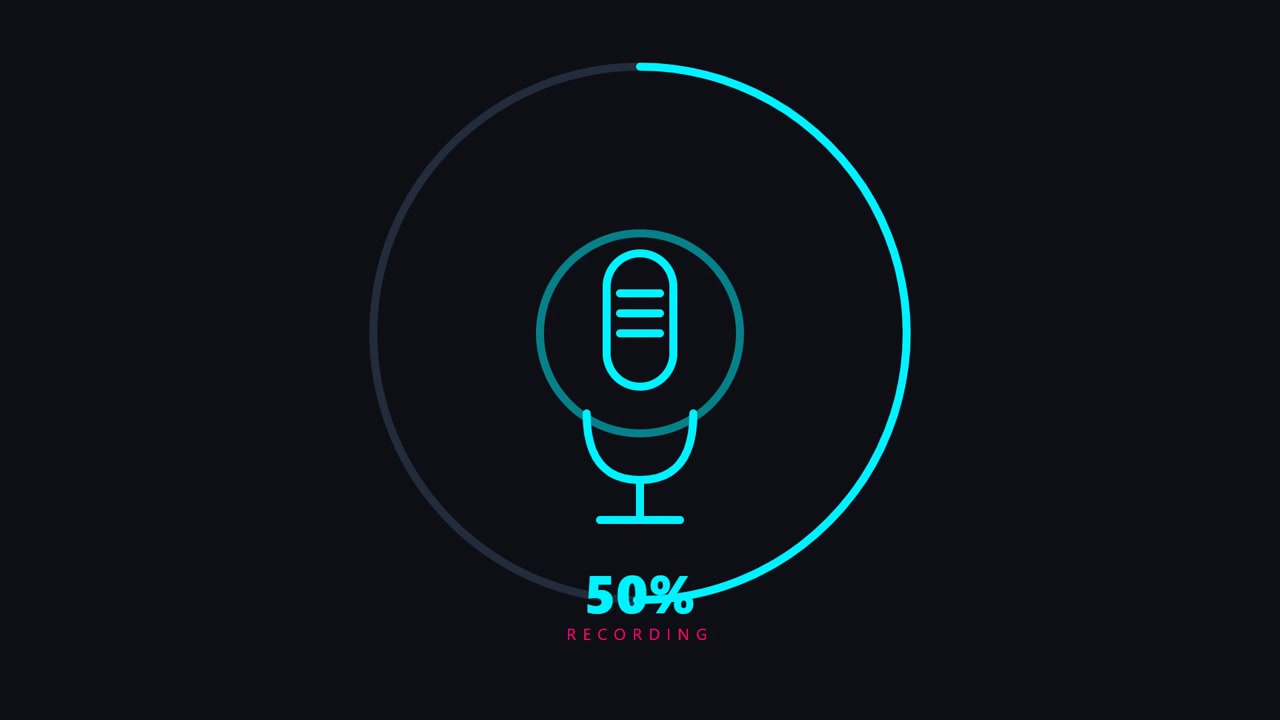 Digital Recording Progress Indicator with Microphone Icon