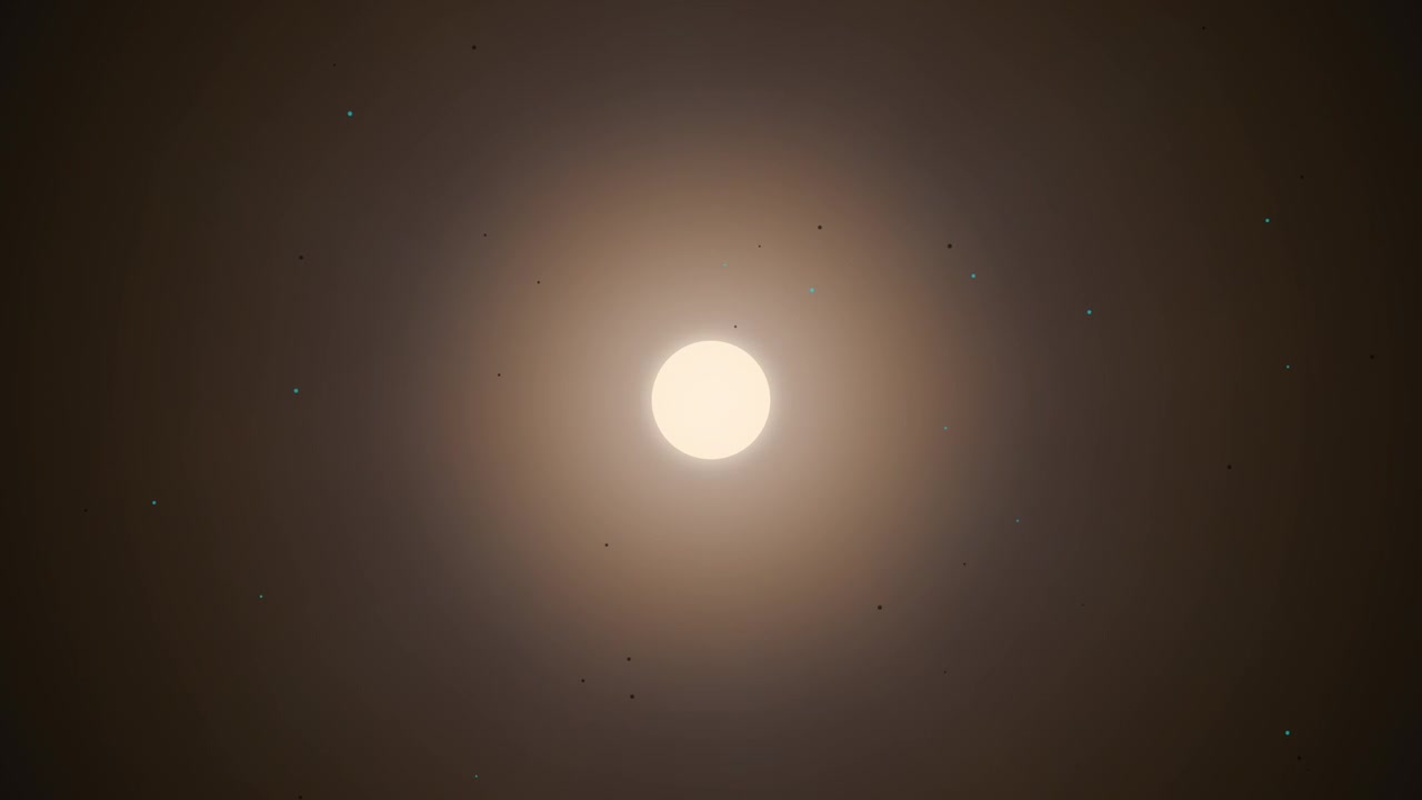 Bright Glowing Light Pulsing in Dark Space