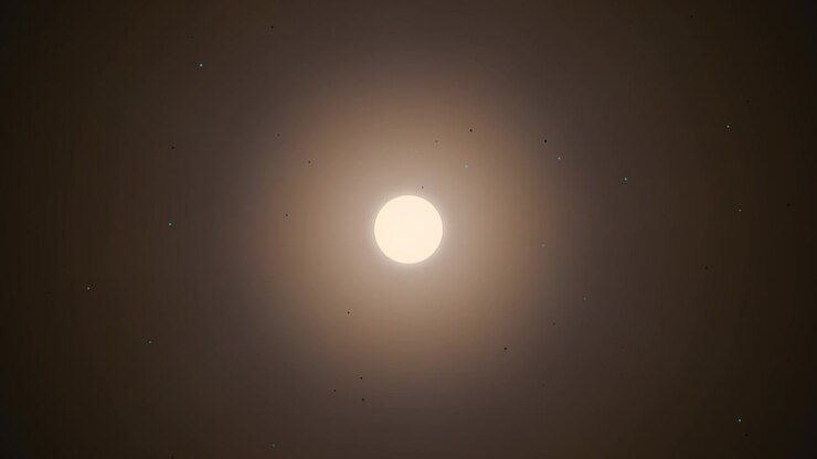 Bright Glowing Light Pulsing in Dark Space