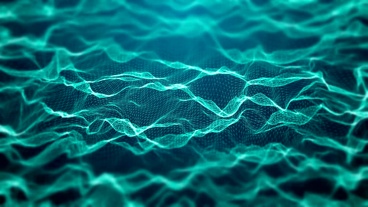 red de ondas dinámicas de marco de alambre vídeo de fondo abstracto