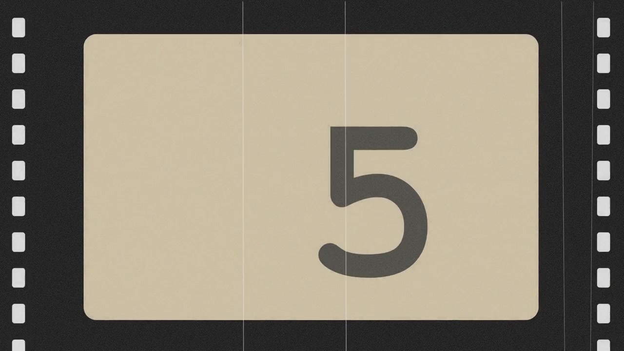 Vintage Film Countdown Leader from Ten to One