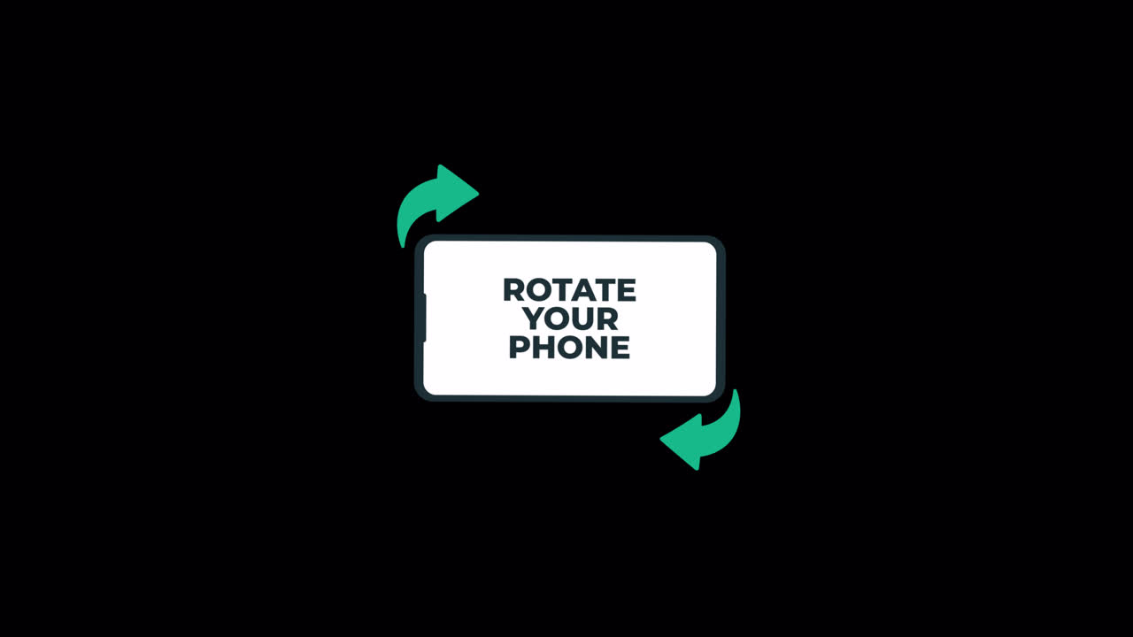 Animated Smartphone Rotating from Portrait to Landscape Orientation