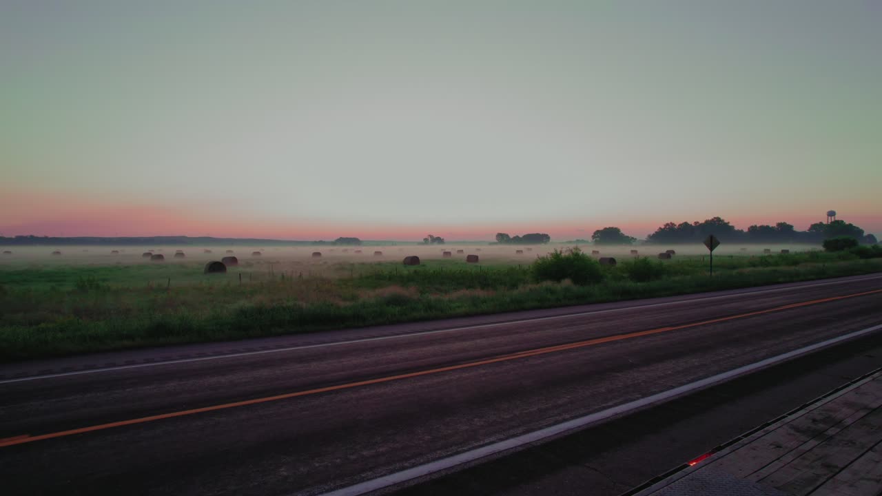 Fast-Moving car with Motion Blur on Rural Road at Dusk | Personal Journey. Nebraska, USA