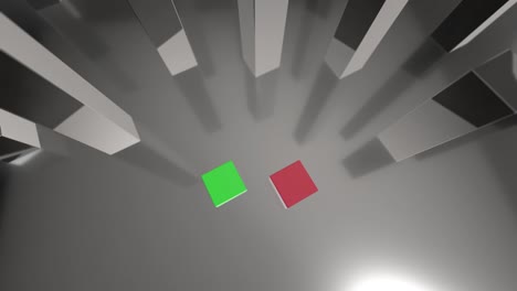 comparando el diagrama de barras verdes y rojas 3d creciendo hasta el 37% y el 63%