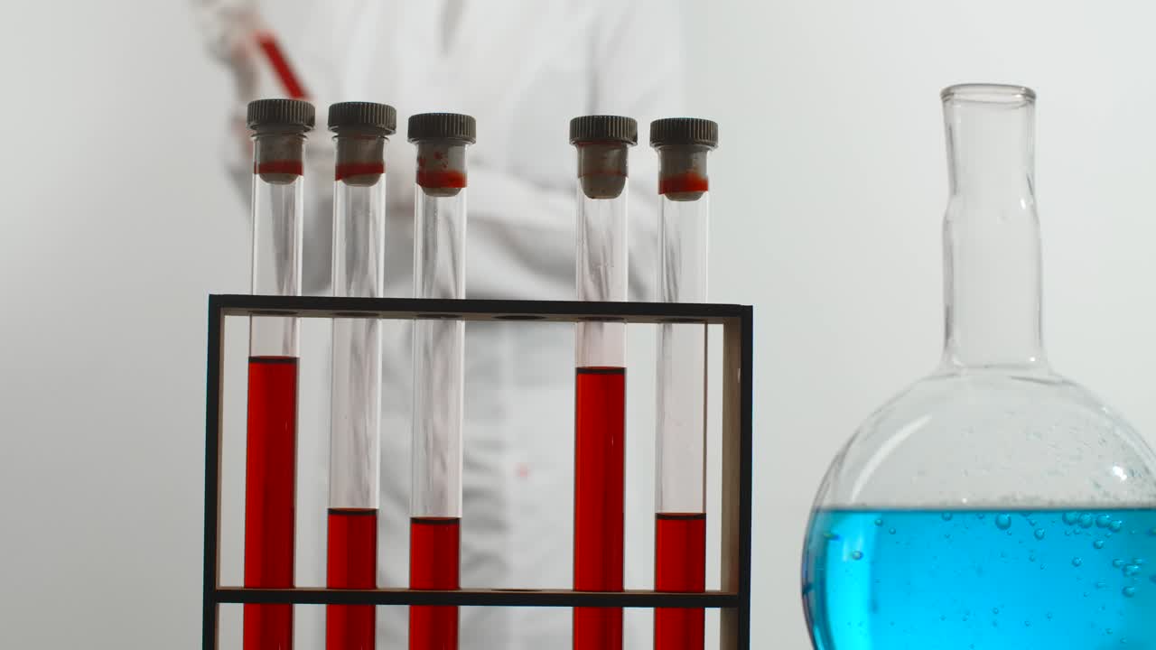 Laboratory Experiment with Test Tubes and Beaker