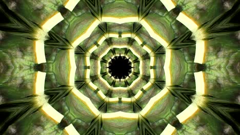 fondo decorativo de neón abstractamente adornado con bucles. caleidoscopio o mandala en 3d.