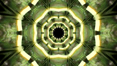 looped abstract neon ornate decorative background. 3d kaleidoscope or mandala.