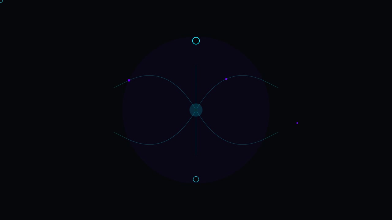 Animazione astratta di motion graphics con linee e cerchi geometrici