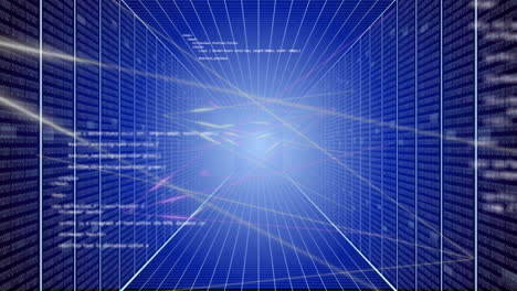 animación del procesamiento de datos por computadora y la cuadrícula.