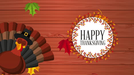 happy thanksgiving celebration with turkey