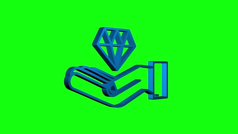 diamante con diseño de icono de mano. diamante con icono de manos en trendy. gráfico de movimiento