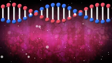 Animation-Eines-DNA-Strangs-Auf-Violettem-Hintergrund