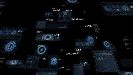 animation of digital data processing over black background