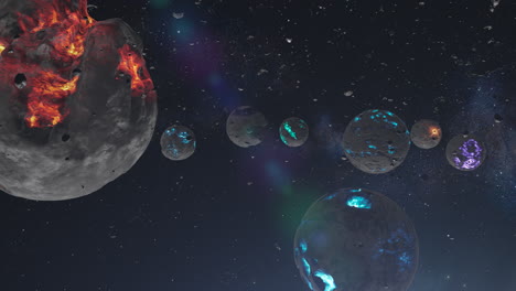 destrucción de planetas en el espacio