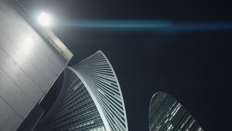 modern skyscrapers at night