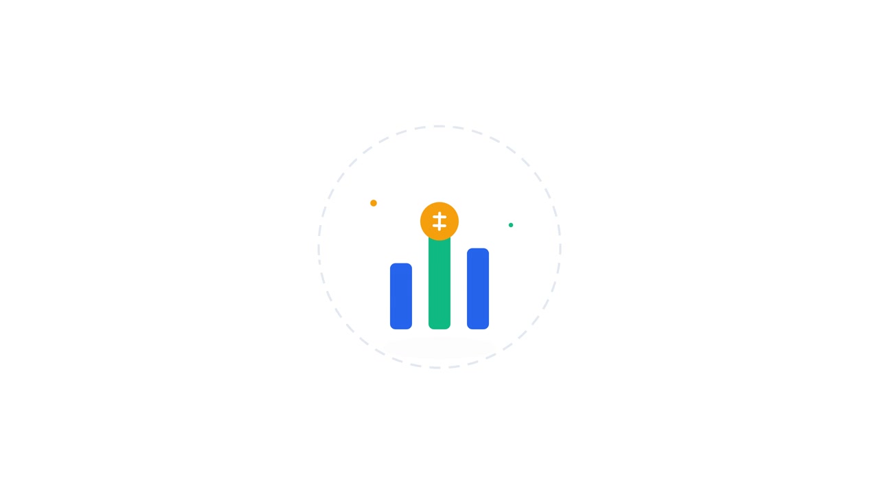 Animated Bar Chart with Currency Symbol Icon