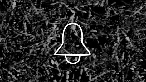 animación del icono de la campana de neón sobre un fondo texturizado