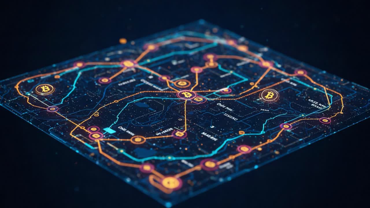 A Complex Cryptocurrency Network Visualized: Exploring the Pathways and Connections of Blockchain Technology with Bitcoin Nodes and Digital Transactions