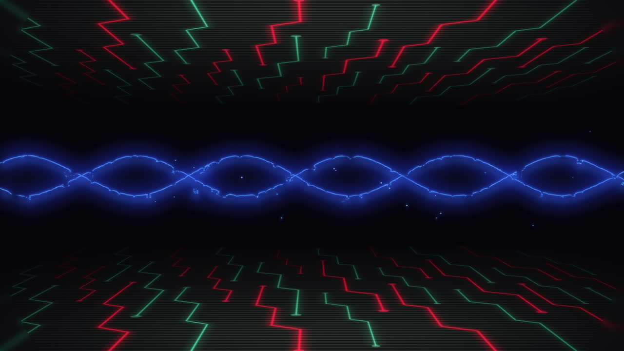 Cyberpunk dashboard with neon waves and lines elements