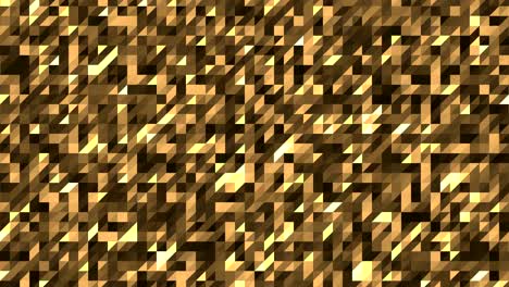 abstract polygonal geometric surface. low poly motion background of shifting gold triangles 4k