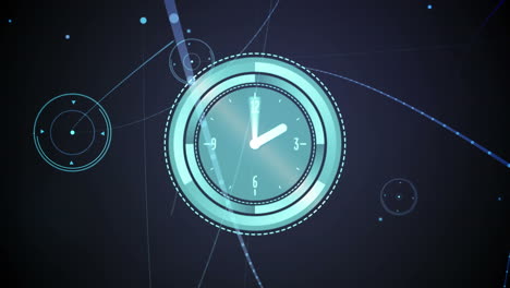 animación de la red de conexiones en la red de conexiones en movimiento de reloj.