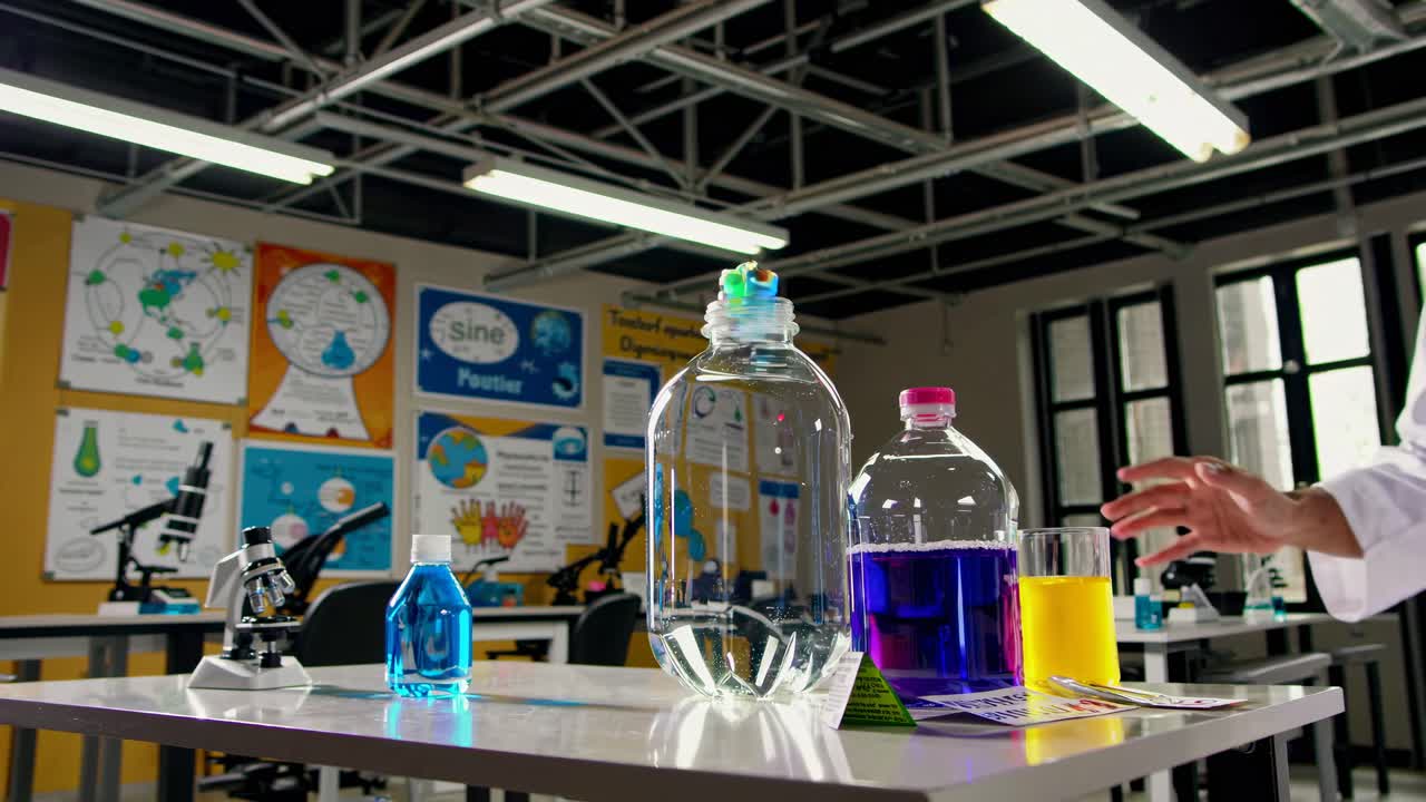 experimento de ciencia de reacciones químicas coloridas