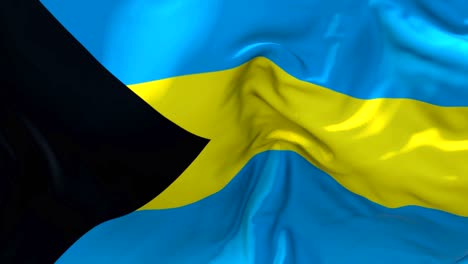 bahamas flag waving in wind slow motion animation . 4k realistic fabric texture flag smooth blowing on a windy day continuous seamless loop background.