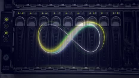 animation of neon infinity over servers