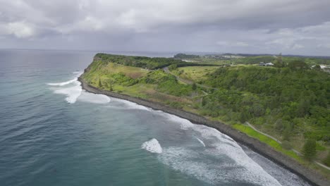 Lennox-Heads---Northern-Rivers-Region---NSW---Australia---Flying-Towards-Subject---Aerial-Shot