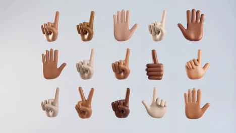 collection of diverse 3d hands with various gestures