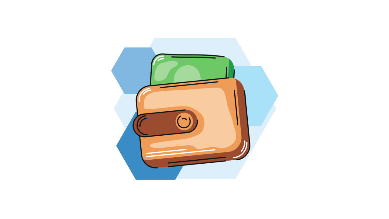 Cartoon Wallet with Money